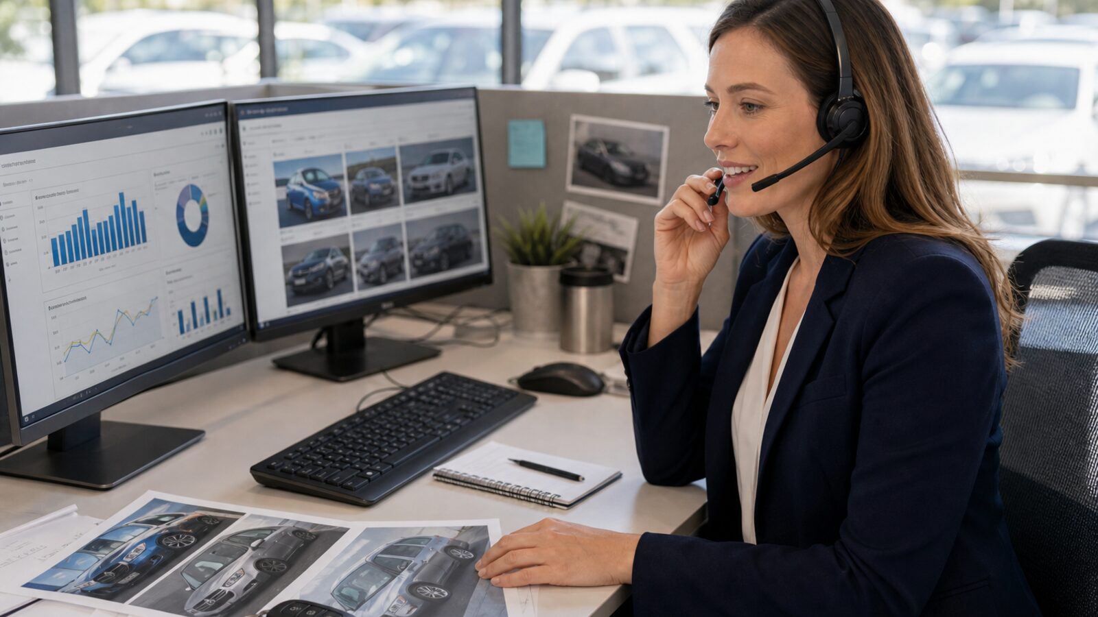 Licensed agent reviewing an exclusive auto insurance live transfer call