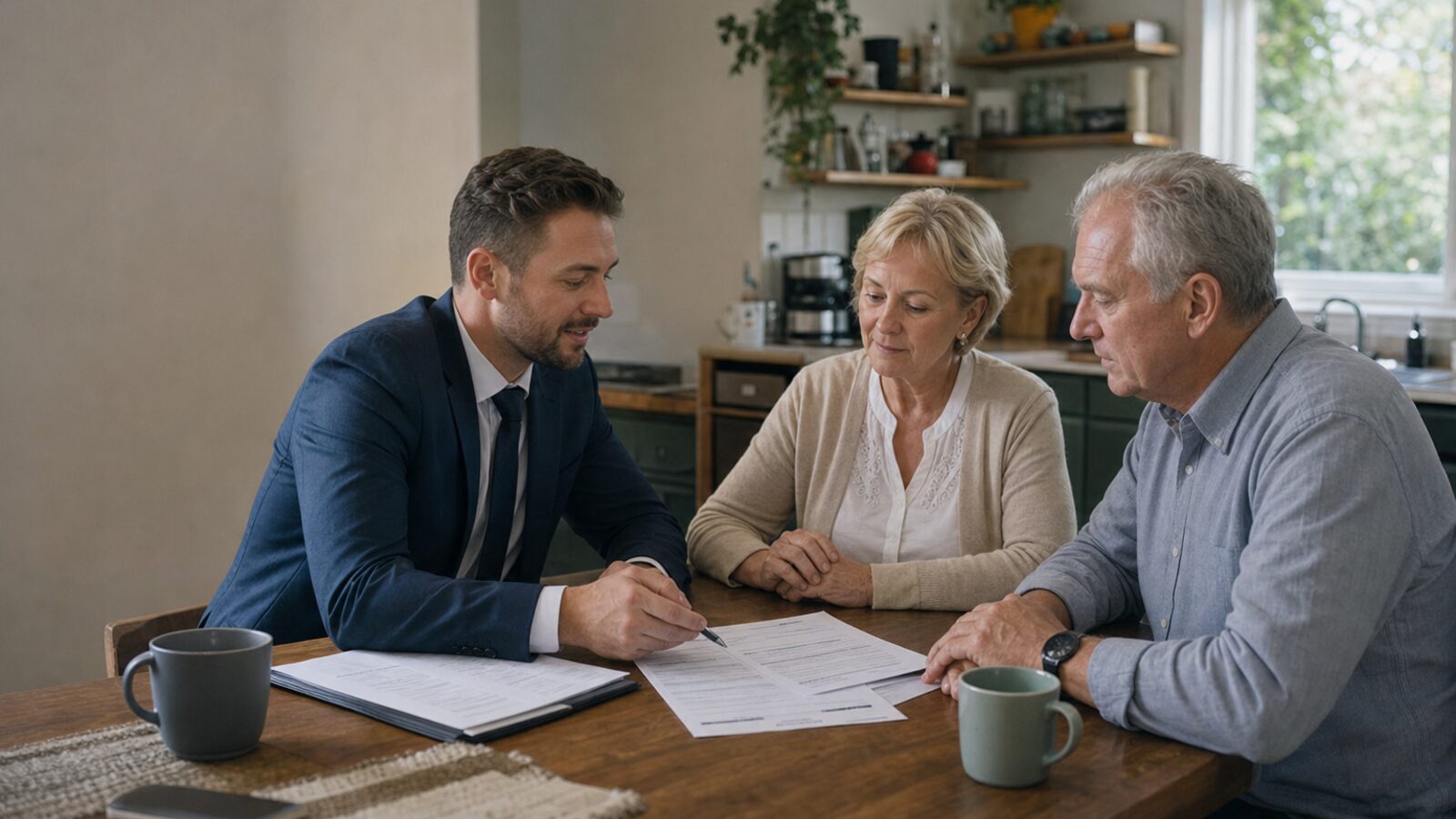 Life insurance agent consulting on exclusive final expense coverage options