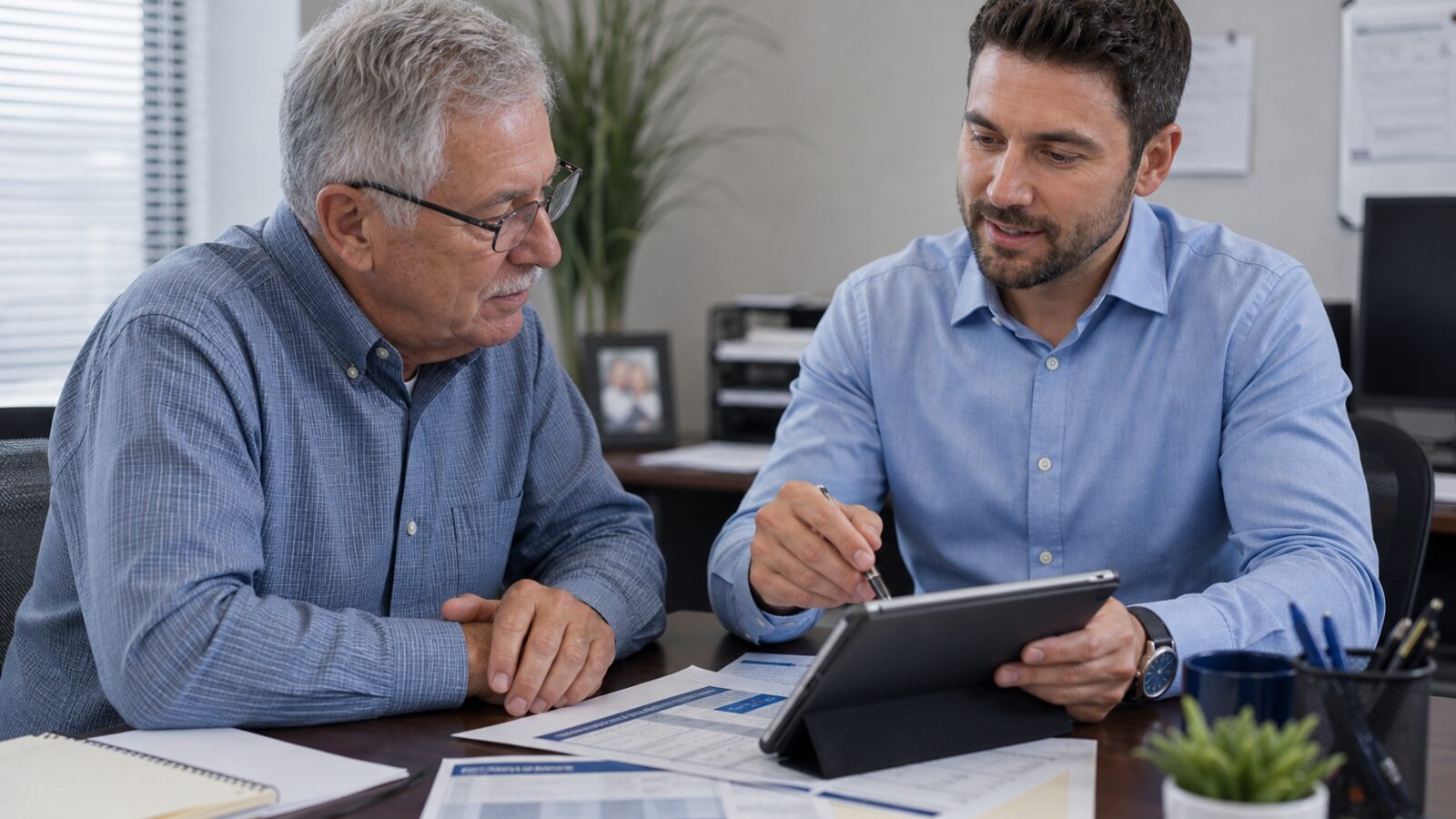 Medicare specialist guiding a beneficiary through exclusive live transfer enrollment options